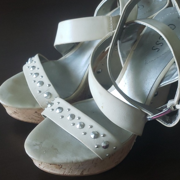 Guess wedge platform ankle beige sandals - Picture 5 of 6